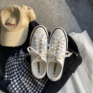 1970s经典款帆布鞋男复古白色低帮板鞋ins情侣百搭韩版小白鞋女潮