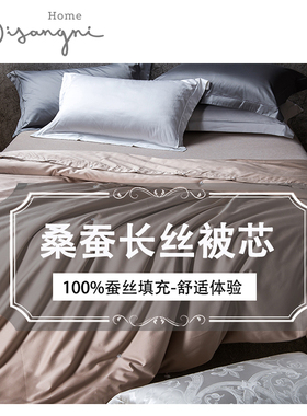 100%桑蚕丝被芯子母被100支春夏秋冬全棉被子纯手工桑蚕长丝4+2斤