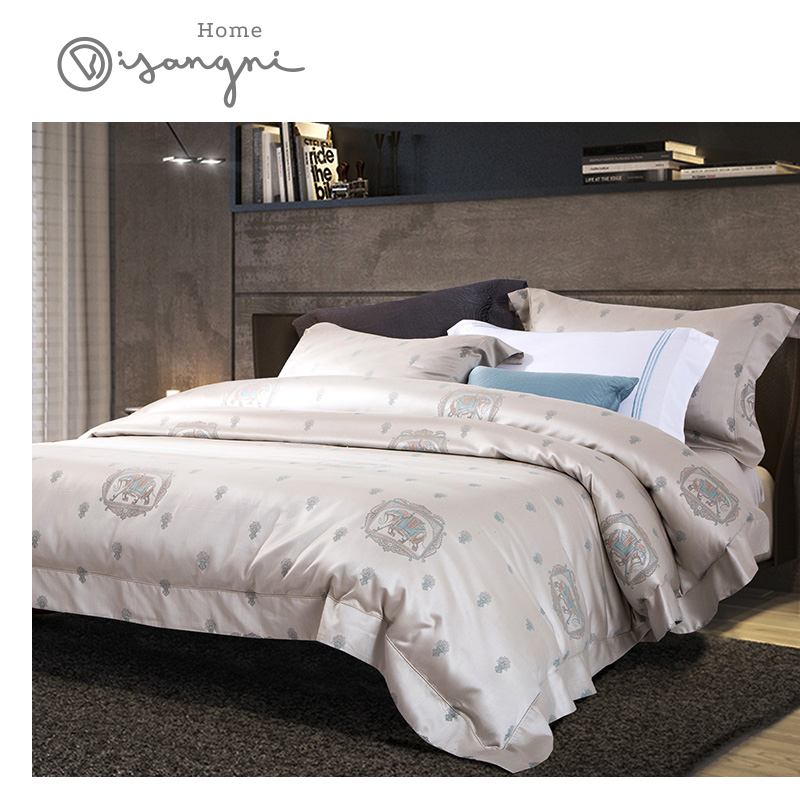 色织提花4件套埃及长绒棉简约