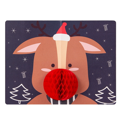 圣诞贺卡小卡片立体祝福卡片信封