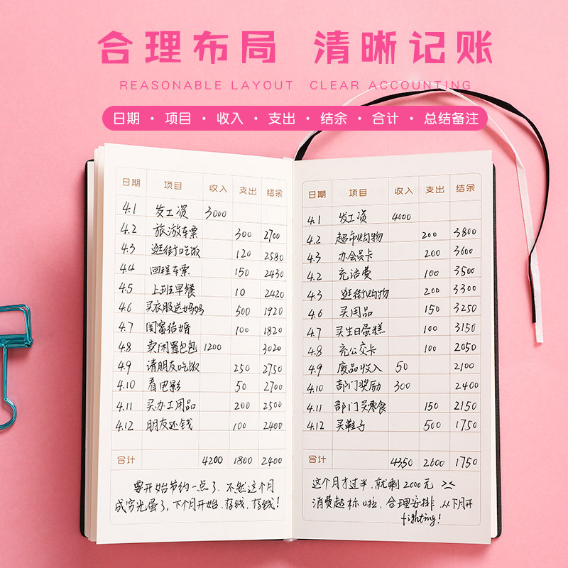 可爱家庭理财记账本皮面学生随身日常收支记录本懒人多功能花销本花销