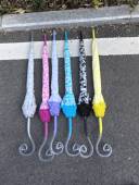 出外贸 便携半自动学生小清新长伞 爱心水晶柄女孩洛丽塔加固防风