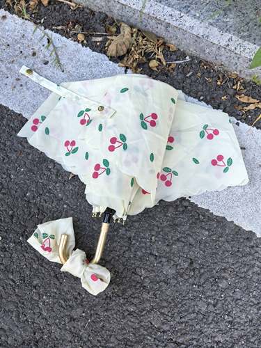 新款日系超轻152克 小金钩樱桃爱心喇叭花田园 便携式轻量学生伞