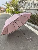 出外贸简约素色长伞包边半自动成色男女素雅雨伞 便携轻量小清新