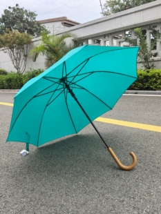出韩国简约素色长柄雨伞 便携式轻量加固纤维防风成人学生通用伞
