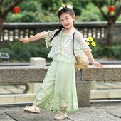 夏季 唐装 2025新款 新中式 三件套 洋气儿童汉服女孩夏装 女童国风套装