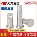 定位销 平头带孔圆柱销 销钉 304不锈钢销轴 M6M8M10M12M14M16