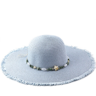 新款大檐草帽女适合海边拍照的帽子防晒遮阳时尚太阳帽草编沙滩帽