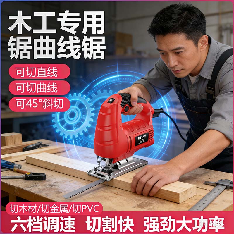 电动曲线锯pp板材切割机木工电锯水箱加工