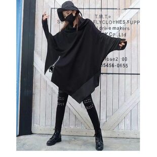 欧货胖mm大码女潮流感2026春秋季新款打底衫套头卫衣不规则中长款