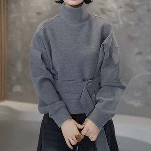 百搭长袖 休闲文艺卫衣女2025秋季 宽松加绒打底衫 胖mm大码 上衣 新款