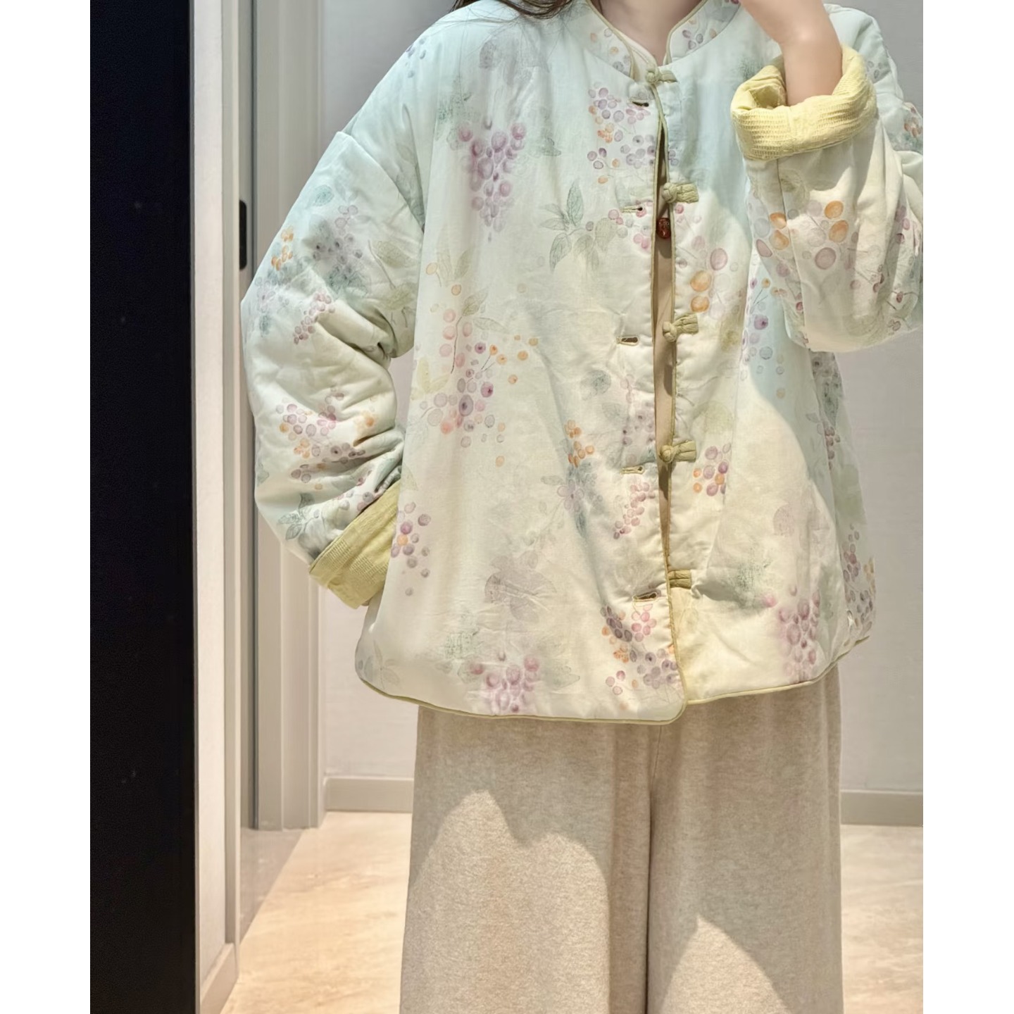 夹棉外套棉服加厚立领棉衣