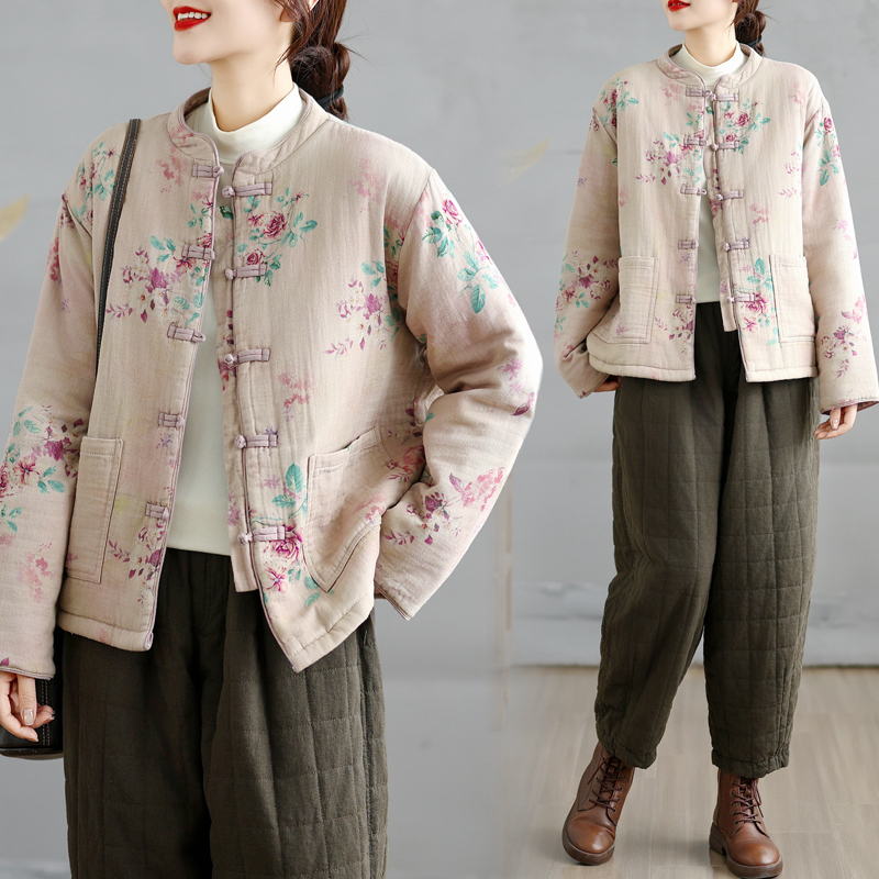盘扣保暖棉服外套上衣棉衣