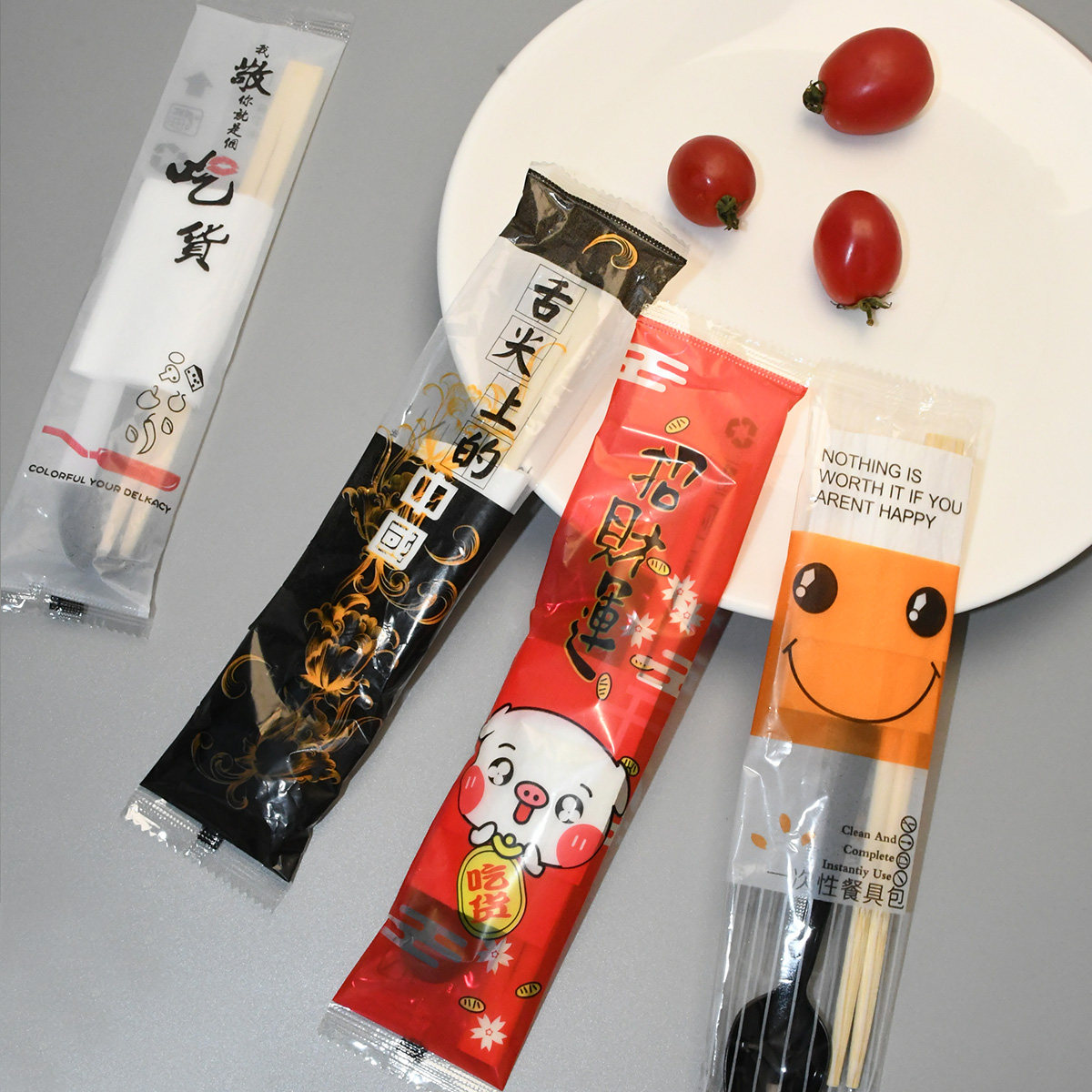 一次性竹筷子牛皮纸独立包装堂食外卖餐馆定制LOGO高端品质无毛刺图片