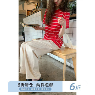 你好卡农 高腰宽松萝卜裤女夏季2025新款小个子百搭阔腿休闲长裤