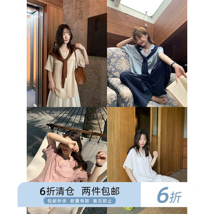 你好卡农 古巴领休闲度假风短袖衬衫女夏2024新款宽松小个子衬衣