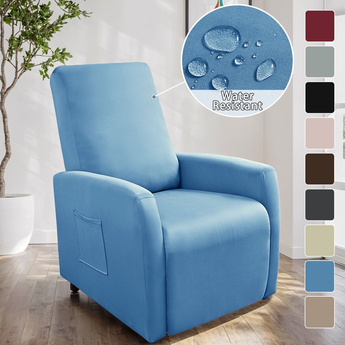 亚马逊防水牛奶丝小芝华士沙发套弹力纯色芝华仕电动沙发套躺椅