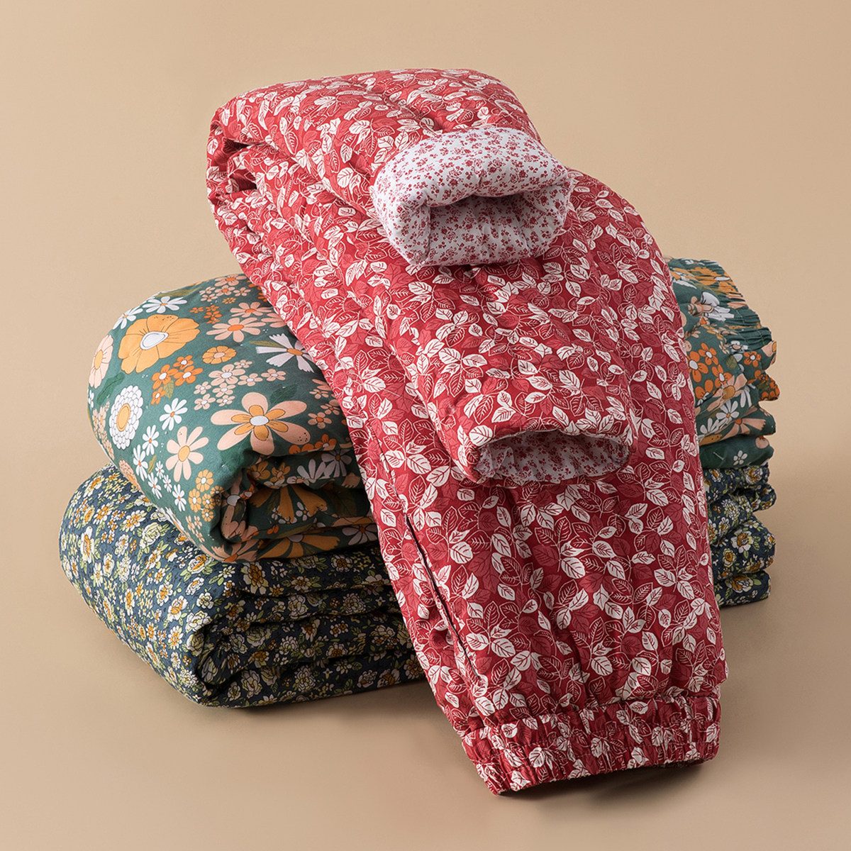 棉花棉裤手工女士纯棉高腰裤中老年加厚保暖居家打底裤冬季棉裤