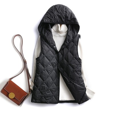 背心轻薄款连帽羽绒棉马甲