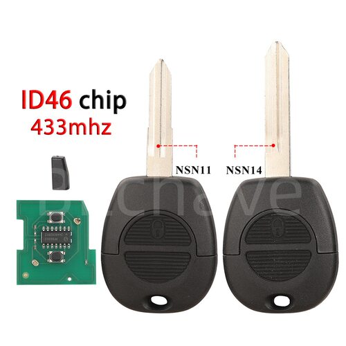 适用2键日产x-trail巡逻纳瓦拉逍客直板汽车遥控钥匙433mhz ID46