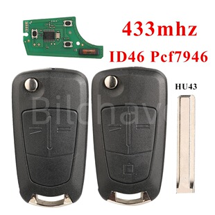 适用欧宝沃克斯豪尔阿斯特拉折叠遥控钥匙433Mhz pcf7946 双槽胚