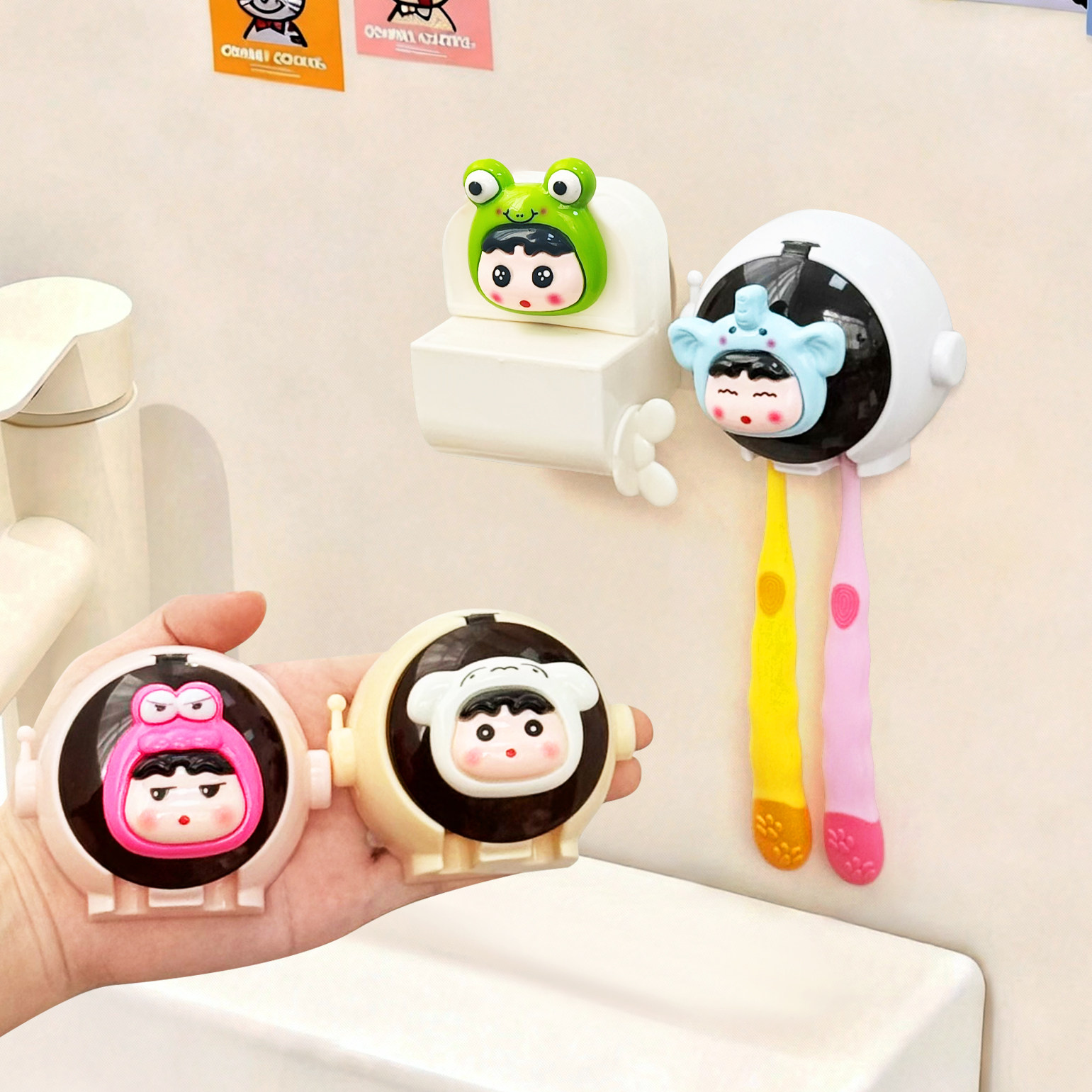 浴室牙刷架牙刷架牙刷置物架家用壁挂式免打孔牙刷杯架卫生间