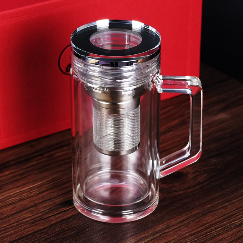 简约隔热双层玻璃杯加厚男士茶杯子泡茶杯带滤网女家用办公室水杯,餐饮具,玻璃杯,淘宝优惠券,粉丝福利购,淘宝优惠卷