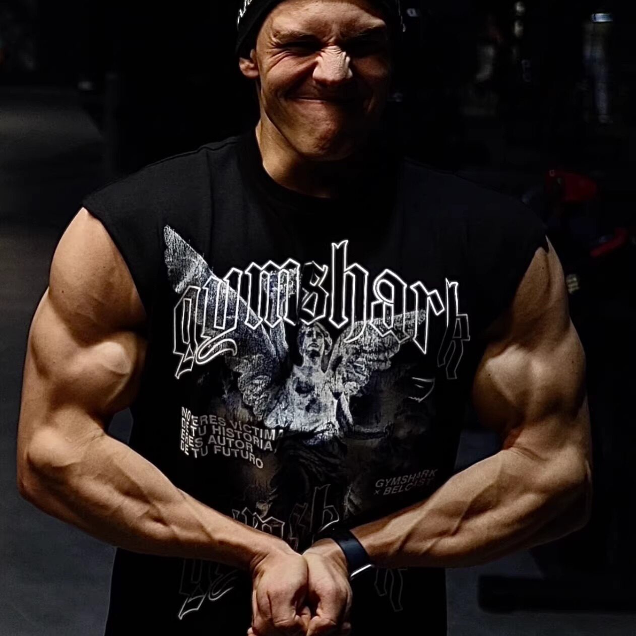 GYMSHARK鲨鱼健身纯棉宽松坎肩背心男女运动美式透气