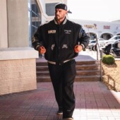 何赛杰瑞米同款 VQ棒球服夹克棉服男女运动美式 绣花保暖宽松外套