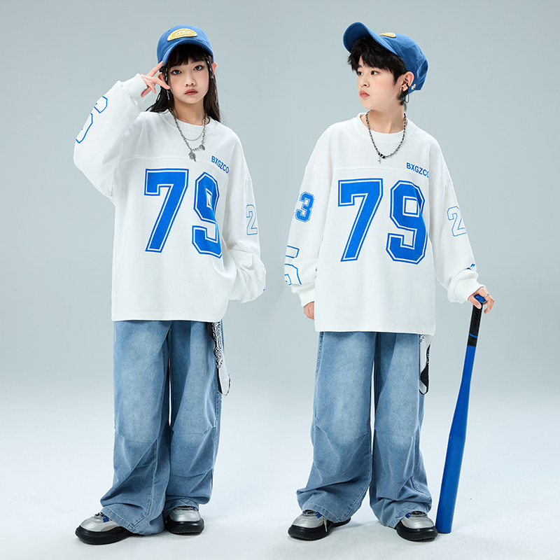 街舞儿童演出服男童牛仔裤套装hiphop嘻哈潮牌数字79卫衣帅气2025,童装/婴儿装/亲子装,儿童演出服,淘宝优惠券,粉丝福利购,淘宝优惠卷