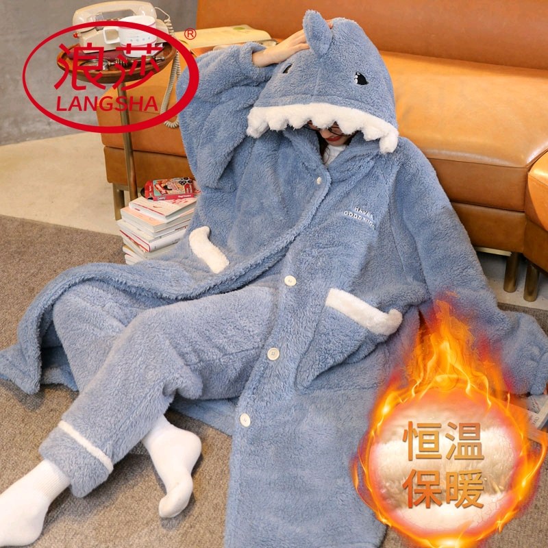 浪莎睡衣女秋冬季珊瑚绒长袖毛绒连体厚款韩范家居服睡袍2025新款,女士内衣/男士内衣/家居服,睡衣/家居服套装,淘宝优惠券,粉丝福利购,淘宝优惠卷