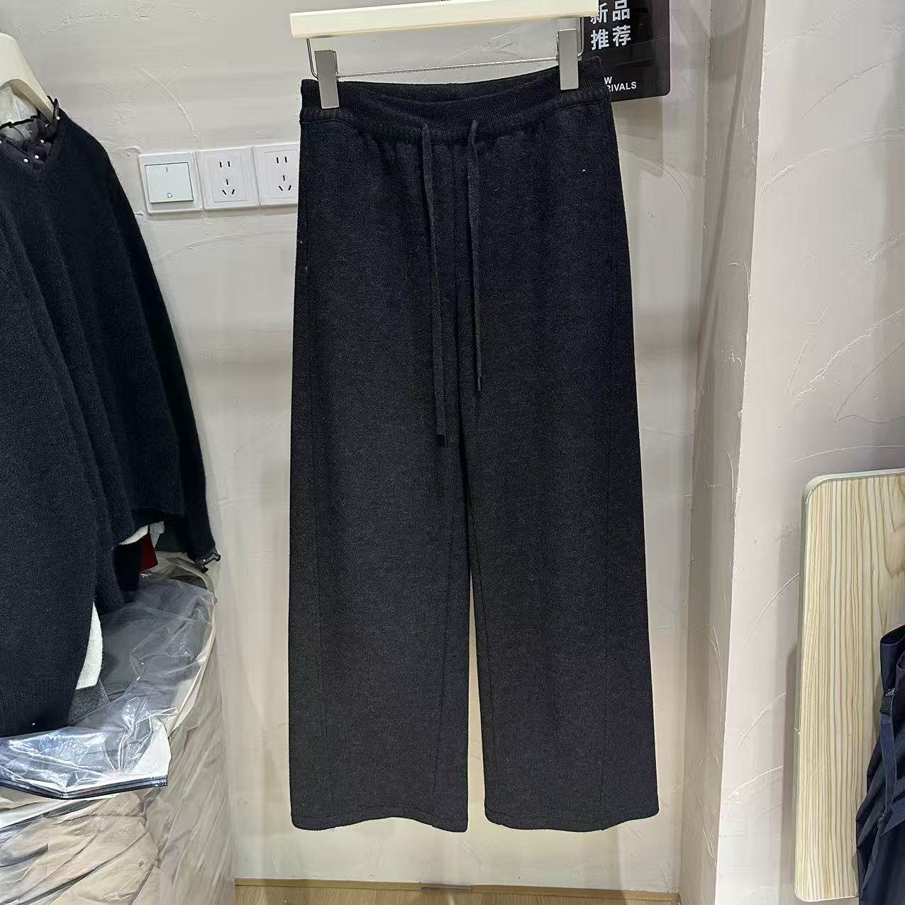 DESIGNER STUDIO欧货羊毛呢料加厚休闲裤女高腰抽绳显瘦百搭长裤,女装/女士精品,休闲裤,淘宝优惠券,粉丝福利购,淘宝优惠卷