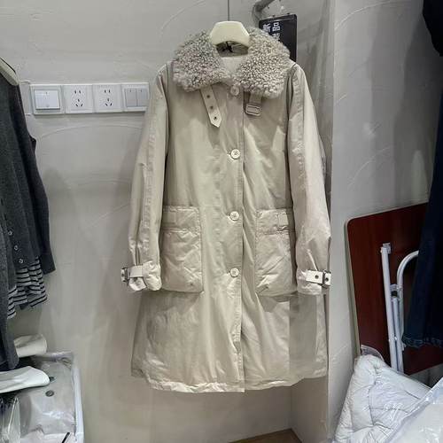高端欧货95白鸭绒羊羔毛羽绒服