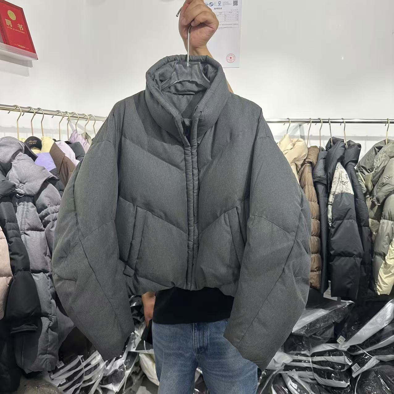 欧货90白鸭绒茧型羽绒面包服女韩版时尚加厚保暖小个子短款外套