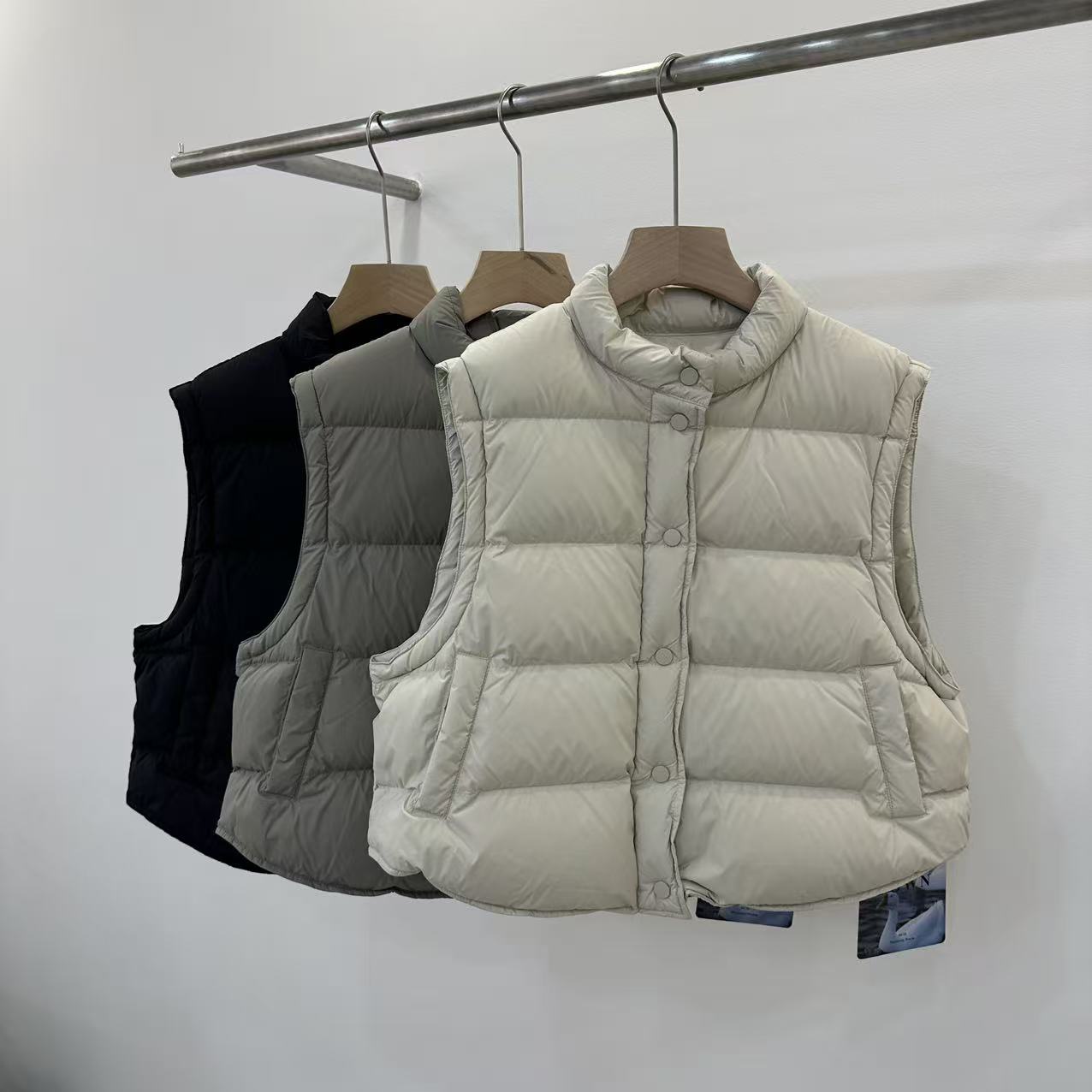 韩代原版90白鸭绒羽绒服马甲