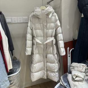 ZY065高端欧货90白鸭绒羽绒服女高级感气质收腰中长款 加厚保暖