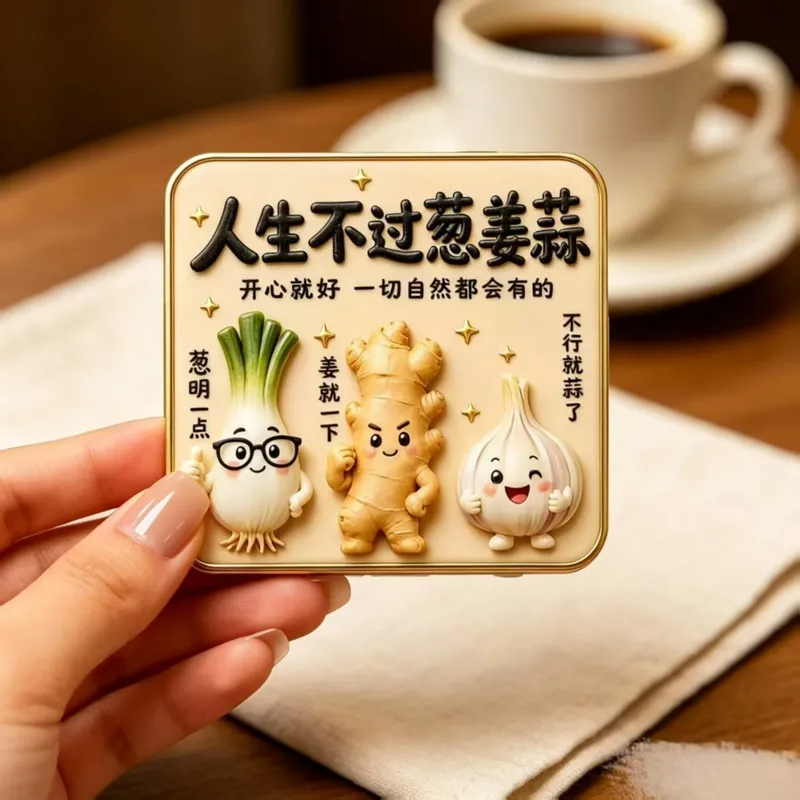 网红人生不过葱姜蒜冰箱贴可爱立体磁力贴家用冰箱装饰搞怪小磁贴