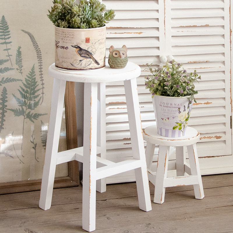 佚名良品美式乡村复古椅子实木高脚凳花架花园庭院花盆抬高架凳子,鲜花速递/花卉仿真/绿植园艺,花架,淘宝优惠券,粉丝福利购,淘宝优惠卷
