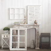 复古做旧假窗户装 饰仿真实木窗户框花园背景墙挂件创意拍摄道具