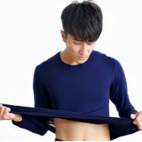 Quần lửng nam Mudale cotton một mảnh áo mỏng phần ấm cổ tròn modal quần áo mùa thu Slim đáy dài tay áo - Áo ấm quần giữ nhiệt nữ