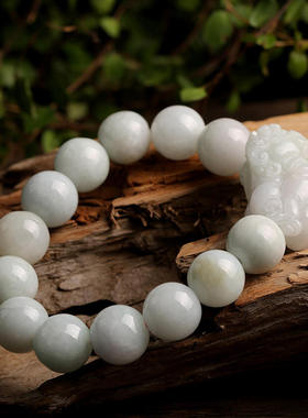 天然翡翠玉石貔貅手链 男女情侣款A货手工编织玉石貔貅手串饰品