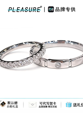 S925银方糖情侣对戒男女满天星