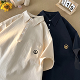 916-C61-P48棉夏季套头大码短袖衬衫港风平铺M-5XL，男装衬衫，星座916