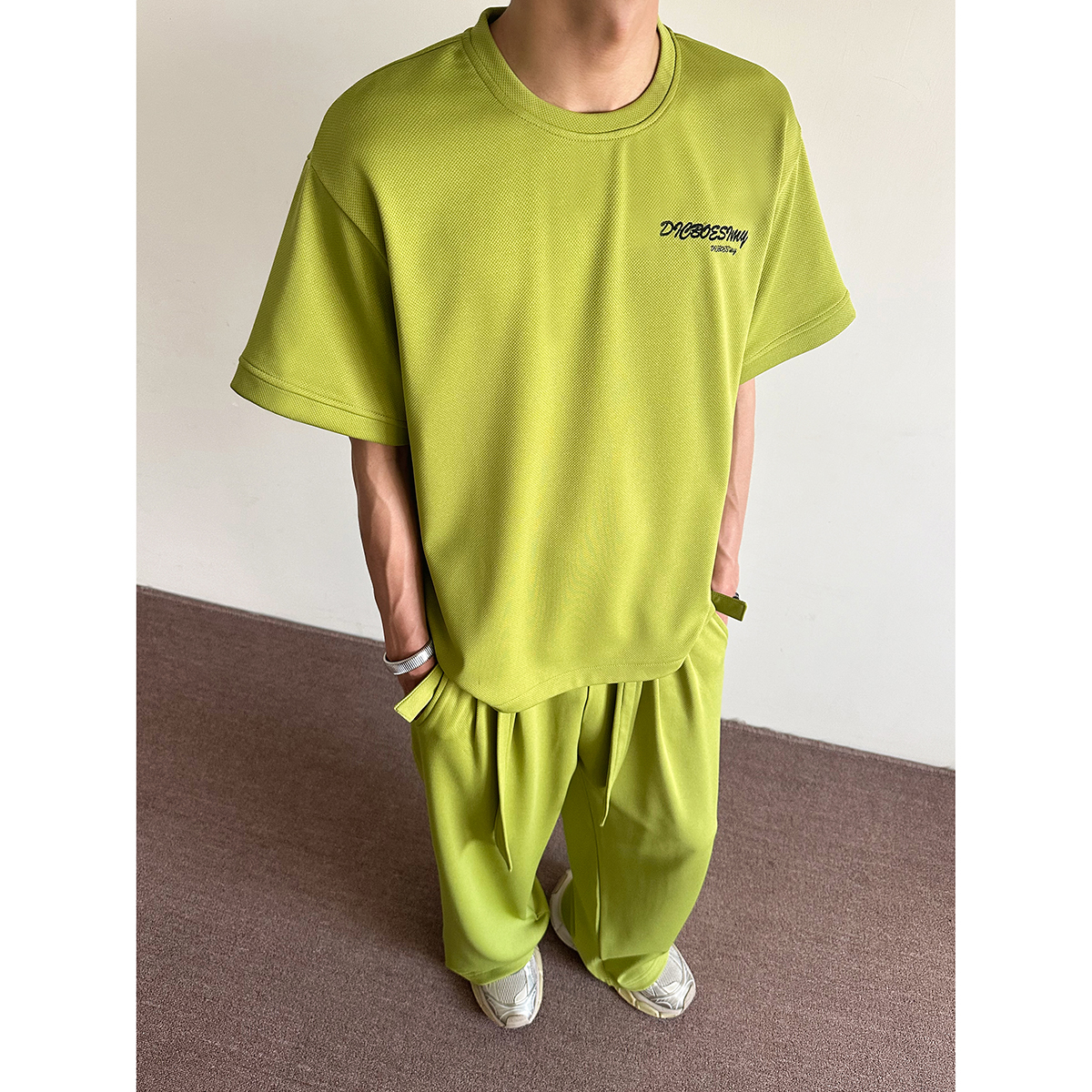 916-986-特P65无差价现货直播品质夏装套装短袖+长裤美式，男装T恤，星座916