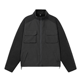 916-993-特P85深度库存春装拼接摇粒绒户外立领外套夹克白底，男装夹克，星座916