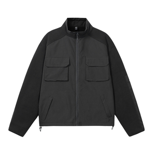 916-993-特P85 深度库存 春装拼接摇粒绒户外立领外套夹克 白底，男装夹克，星座916