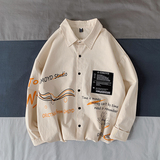 916-C12-P50棉春装美式宽松大码长袖衬衫港风平铺，男装衬衫，星座916