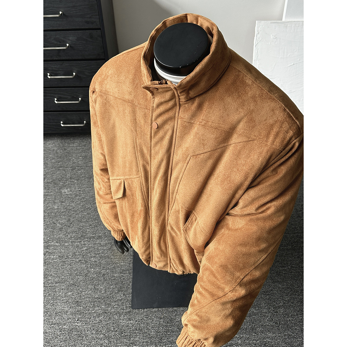 916-8001-P120深度库存赤兔棉服美式麂皮绒棉衣假模，男装棉衣，星座916