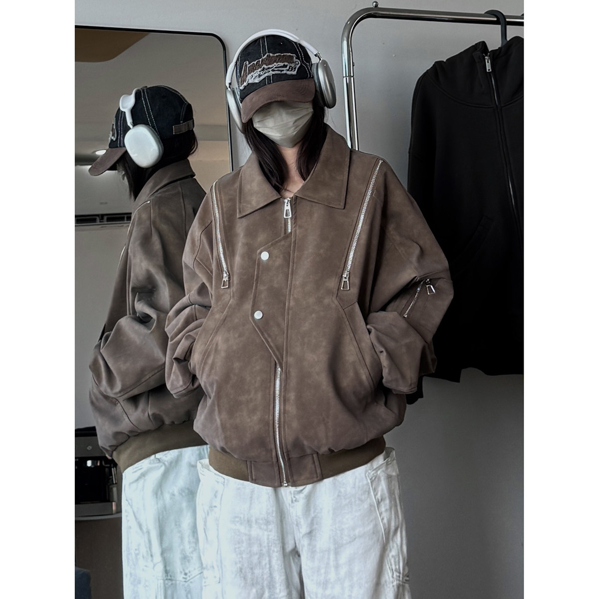 916-961-特P98无差价春装新款美式大码PU皮衣夹克外套中性M-5XL,男装夹克,星座916