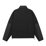 916-993-特P85深度库存春装拼接摇粒绒户外立领外套夹克白底，男装夹克，星座916